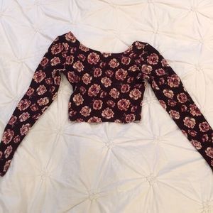 Red/ White Floral Crop Top